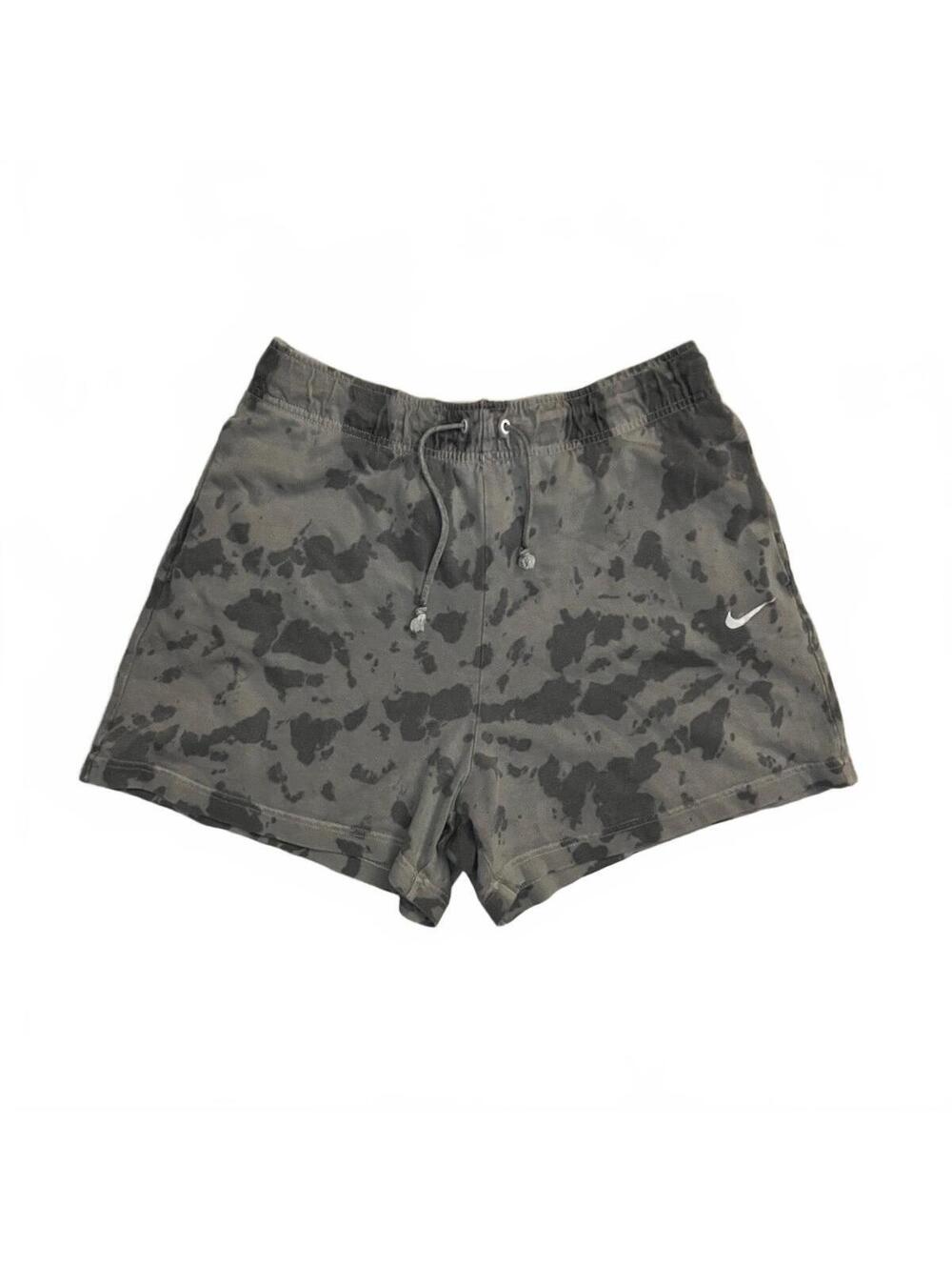 Nike Women's Casual Gray and Black Sweat Shorts with Elastic Waistband, Size L